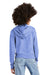 District DT1311 Womens Perfect Tri Fleece 1/4 Zip Hooded Sweatshirt Hoodie Royal Blue Frost Back