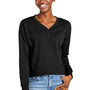 District Womens Perfect Tri Fleece V-Neck Sweatshirt - Black