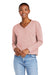 District DT1312 Womens Perfect Tri Fleece V-Neck Sweatshirt Blush Frost Front