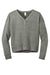 District DT1312 Womens Perfect Tri Fleece V-Neck Sweatshirt Heather Charcoal Grey Flat Front