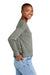 District DT1312 Womens Perfect Tri Fleece V-Neck Sweatshirt Heather Charcoal Grey Side