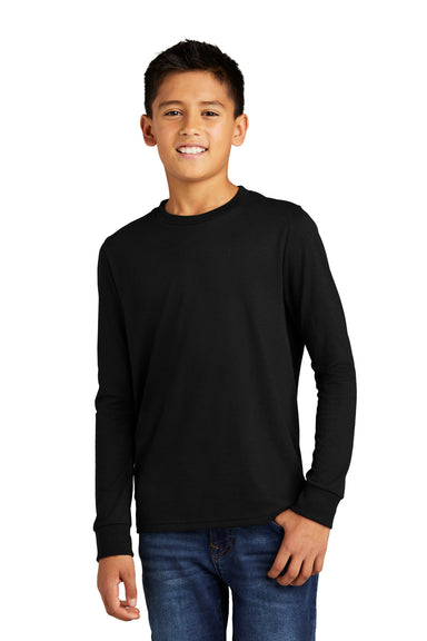 District Youth Perfect Tri Long Sleeve Crewneck T-Shirt Black Front