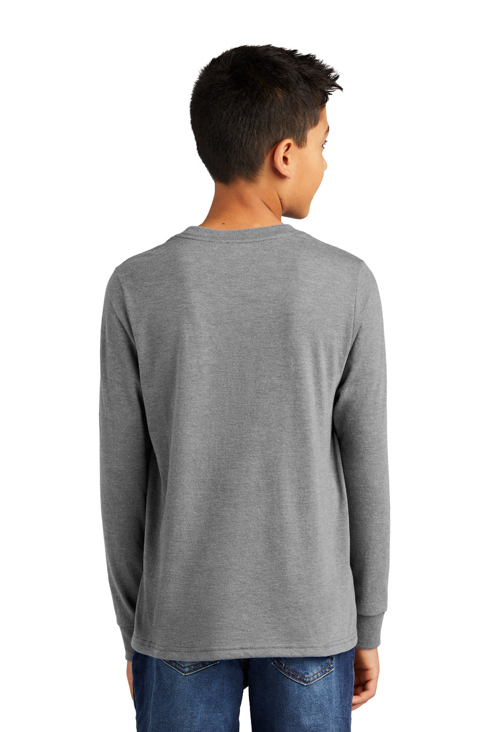District Youth Perfect Tri Long Sleeve Crewneck T-Shirt Grey Frost Back