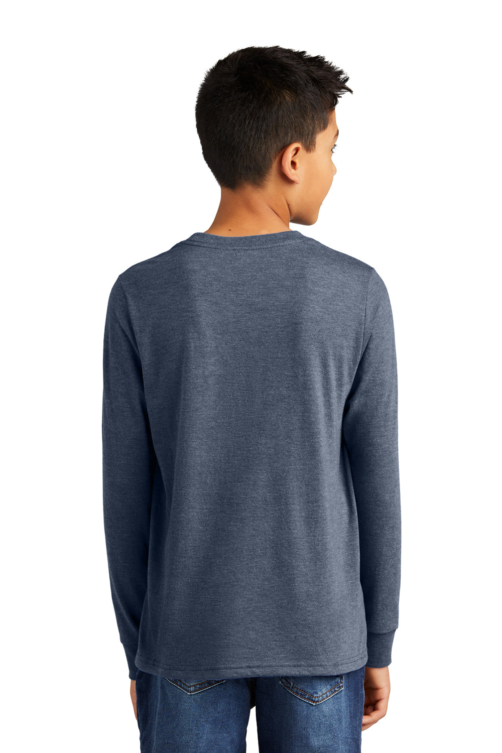 District Youth Perfect Tri Long Sleeve Crewneck T-Shirt Navy Blue Frost Back