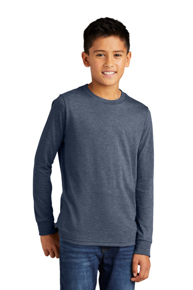 District Youth Perfect Tri Long Sleeve Crewneck T-Shirt Navy Blue Frost Front