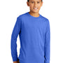 District Youth Perfect Tri Long Sleeve Crewneck T-Shirt - Royal Blue Frost