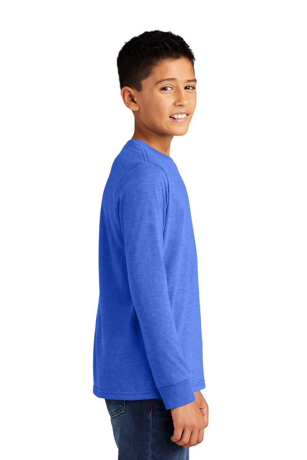 District Youth Perfect Tri Long Sleeve Crewneck T-Shirt Royal Blue Frost Side
