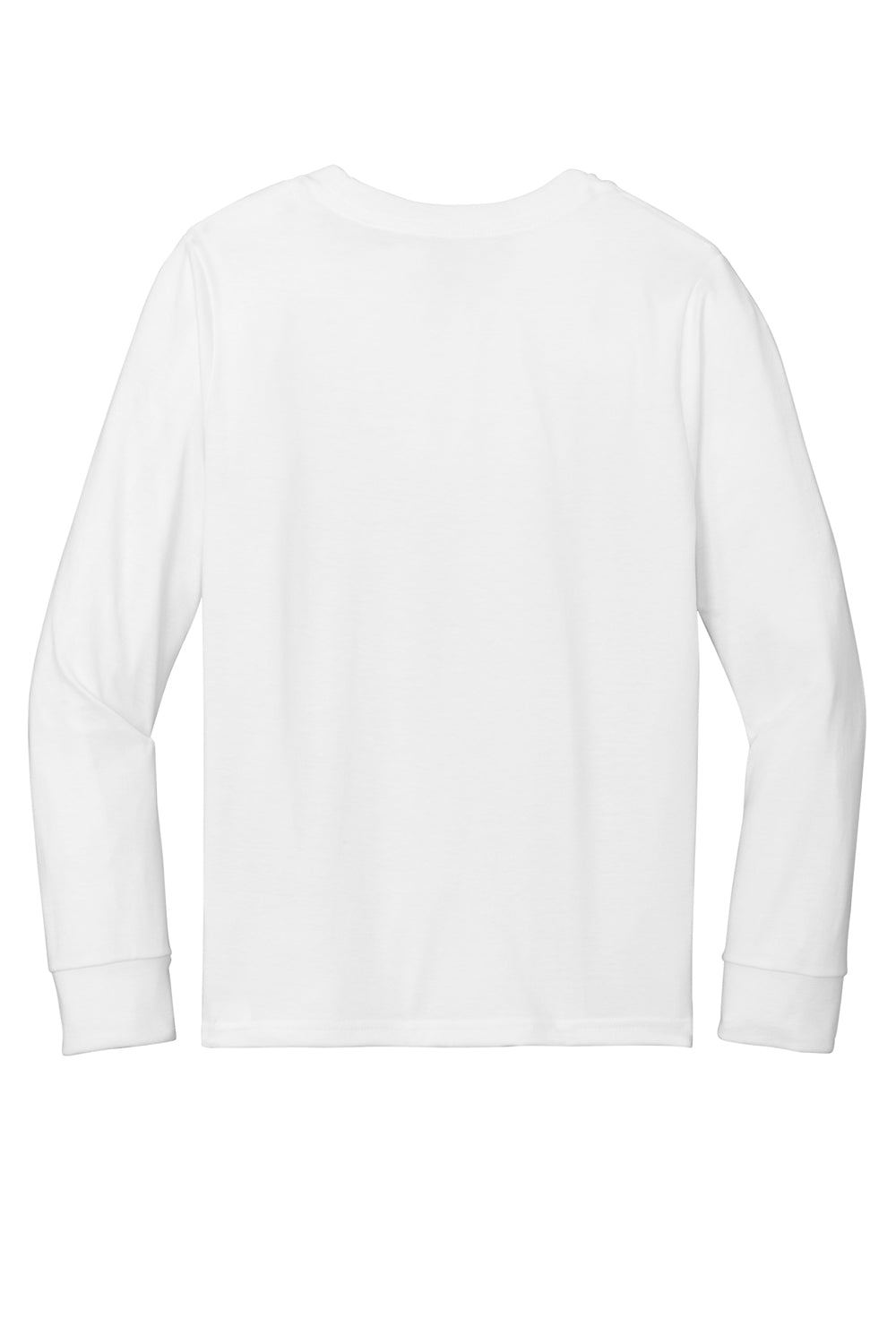 District Youth Perfect Tri Long Sleeve Crewneck T-Shirt White Flat Back
