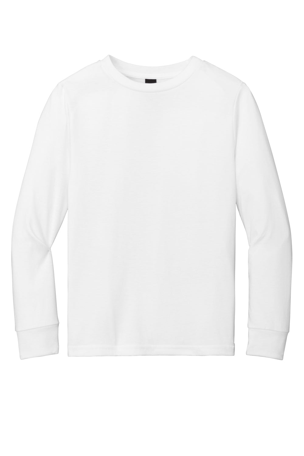 District Youth Perfect Tri Long Sleeve Crewneck T-Shirt White Flat Front