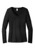District DT135 Womens Perfect Tri Long Sleeve V-Neck T-Shirt Black Flat Front