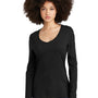 District Womens Perfect Tri Long Sleeve V-Neck T-Shirt - Black