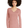 District Womens Perfect Tri Long Sleeve V-Neck T-Shirt - Blush Frost