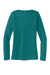 District DT135 Womens Perfect Tri Long Sleeve V-Neck T-Shirt Heather Teal Green Flat Back