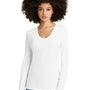 District Womens Perfect Tri Long Sleeve V-Neck T-Shirt - White