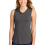 District Womens Perfect Sleeveless Hooded T-Shirt Hoodie - Heather Charcoal Grey