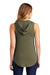 District Womens Perfect Sleeveless Hooded T-Shirt Hoodie Military Green Frost Side