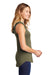 District Womens Perfect Sleeveless Hooded T-Shirt Hoodie Military Green Frost Side