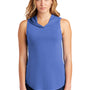 District Womens Perfect Sleeveless Hooded T-Shirt Hoodie - Royal Blue Frost