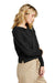 District Womens Perfect Tri Midi Long Sleeve Hooded Sweatshirt Hoodie Black Side