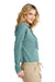 District Womens Perfect Tri Midi Long Sleeve Hooded Sweatshirt Hoodie Heather Eucalyptus Blue Side