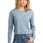 District Womens Perfect Tri Midi Long Sleeve Crewneck T-Shirt - Heather Flint Blue