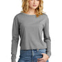 District Womens Perfect Tri Midi Long Sleeve Crewneck T-Shirt - Grey Frost