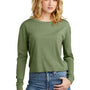 District Womens Perfect Tri Midi Long Sleeve Crewneck T-Shirt - Military Green Frost