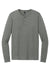 District Mens Perfect Tri Long Sleeve Henley T-Shirt Heather Charcoal Grey Flat Front