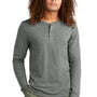 District Mens Perfect Tri Long Sleeve Henley T-Shirt - Heather Charcoal Grey