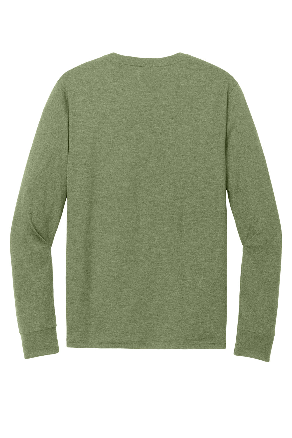 District Mens Perfect Tri Long Sleeve Henley T-Shirt Military Green Frost Flat Back