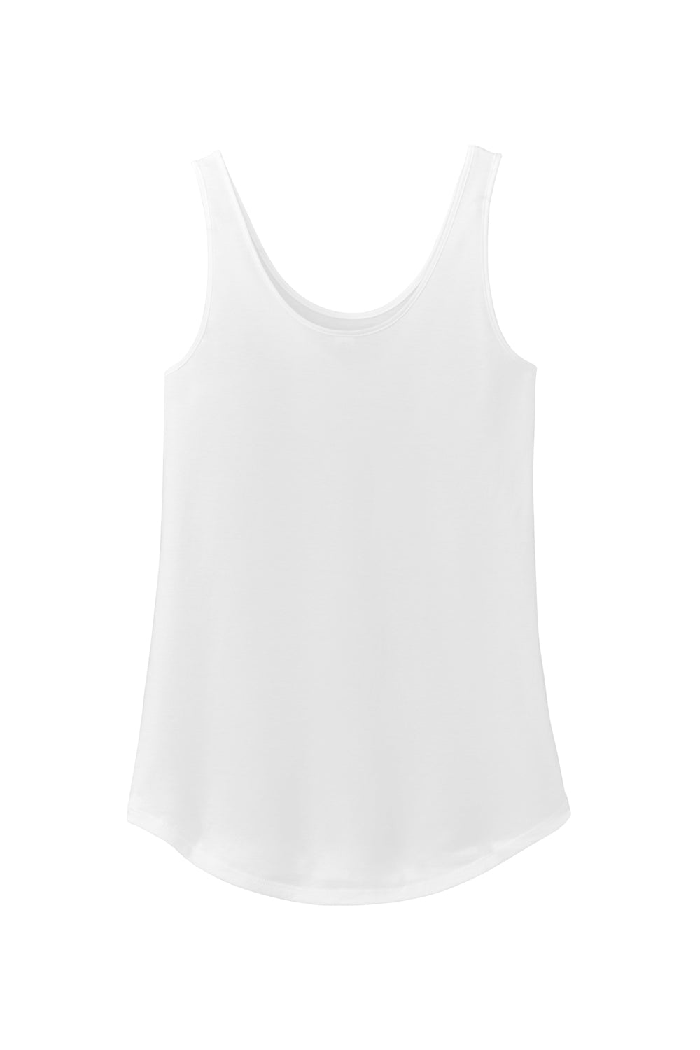District DT151 Womens Perfect Tri Relaxed Tank Top White Flat Back