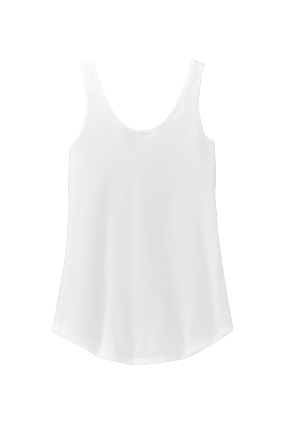 District DT151 Womens Perfect Tri Relaxed Tank Top White Flat Front