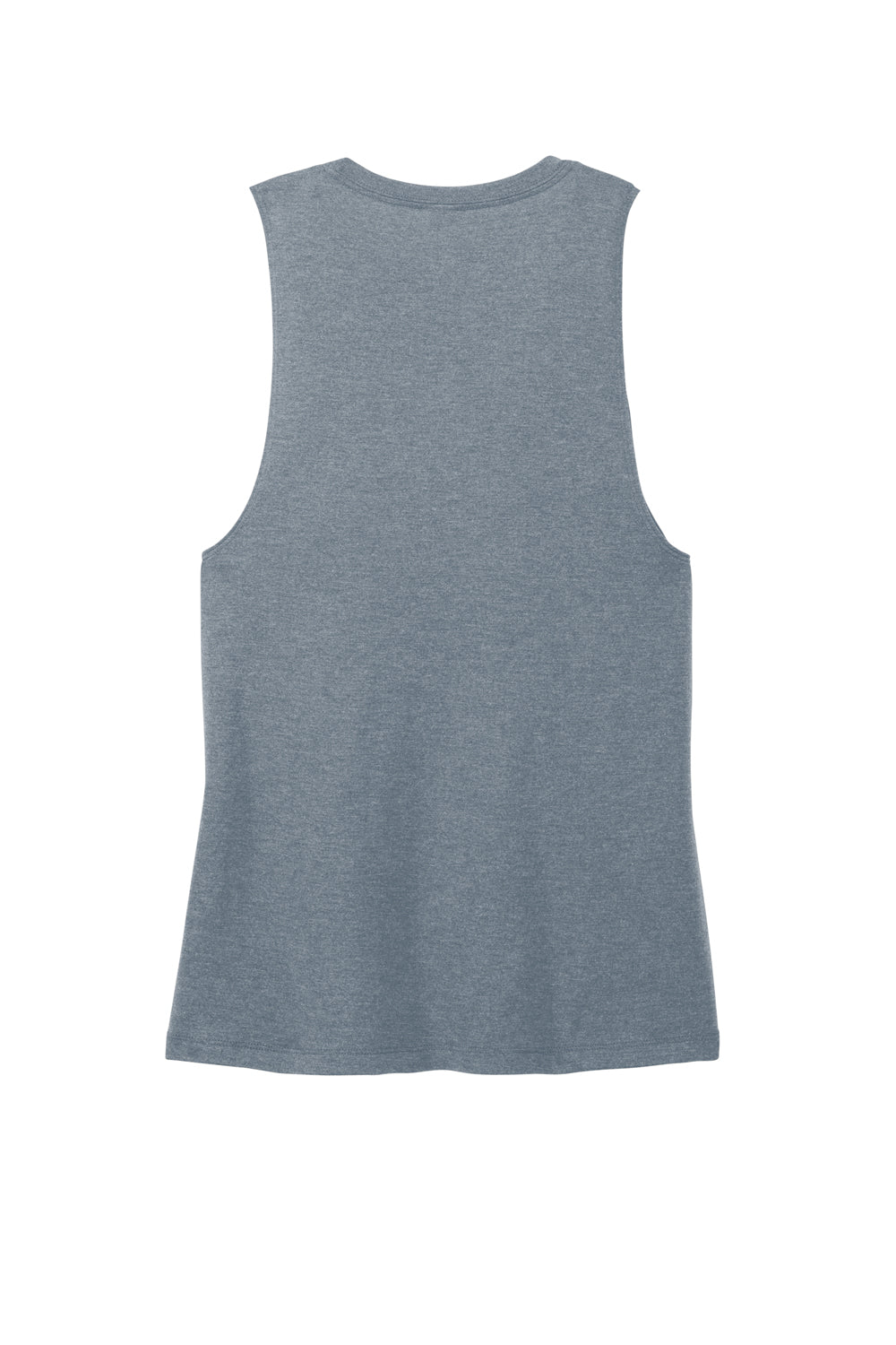 District DT153 Womens Perfect Tri Muscle Tank Top Heather Flint Blue Flat Back