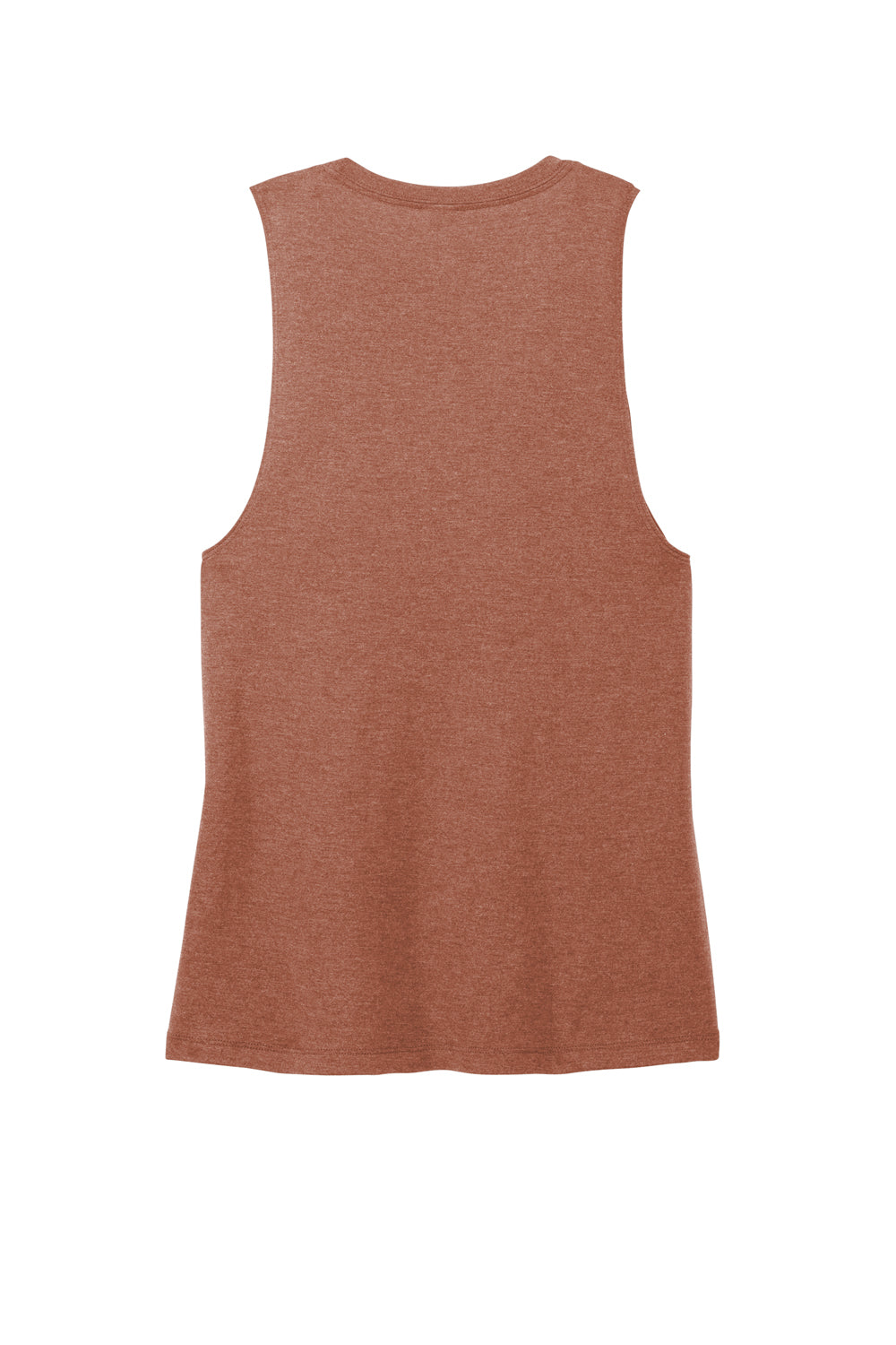 District DT153 Womens Perfect Tri Muscle Tank Top Heather Russet Red Flat Back