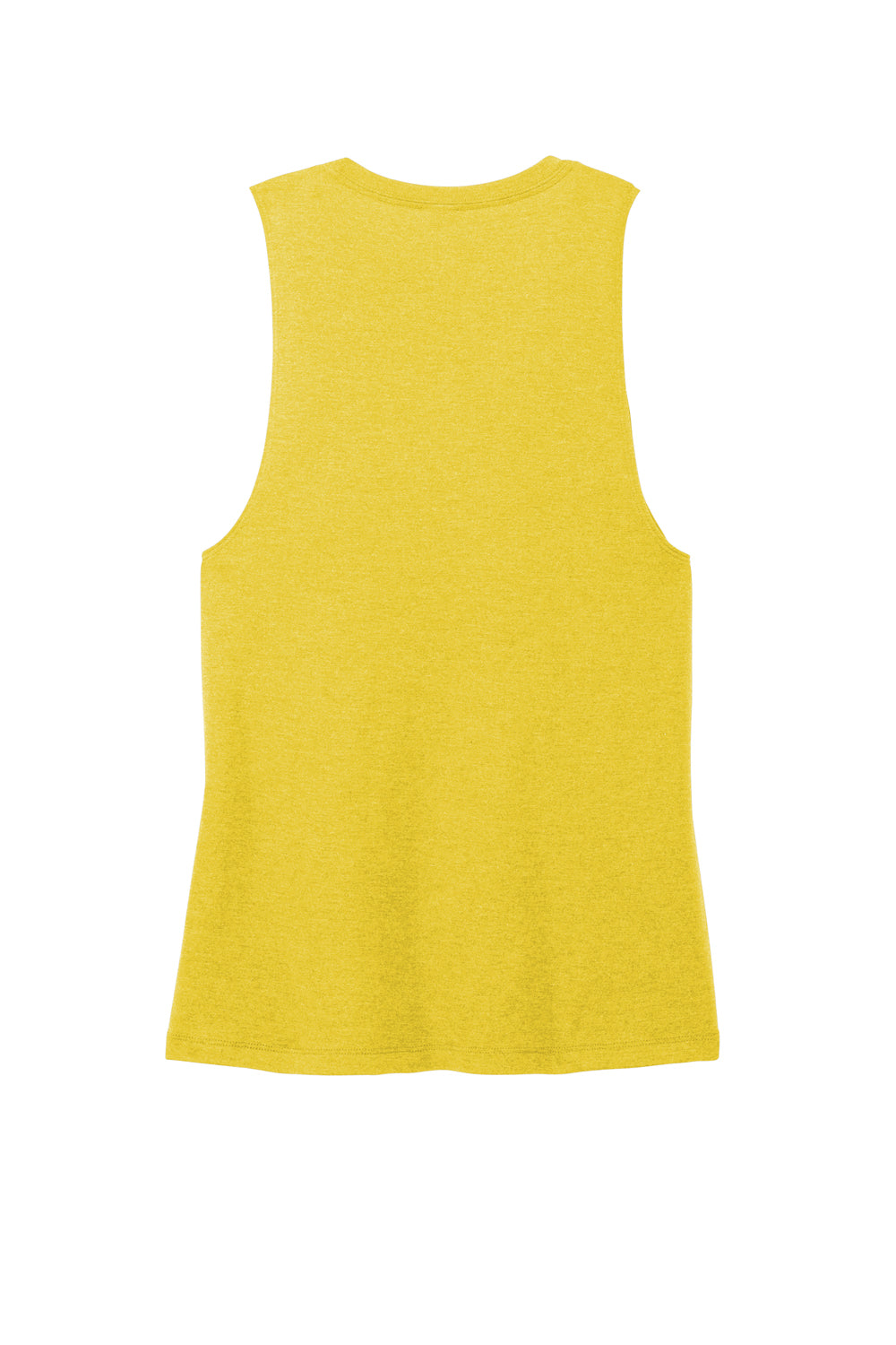 District DT153 Womens Perfect Tri Muscle Tank Top Heather Ochre Yellow Flat Back