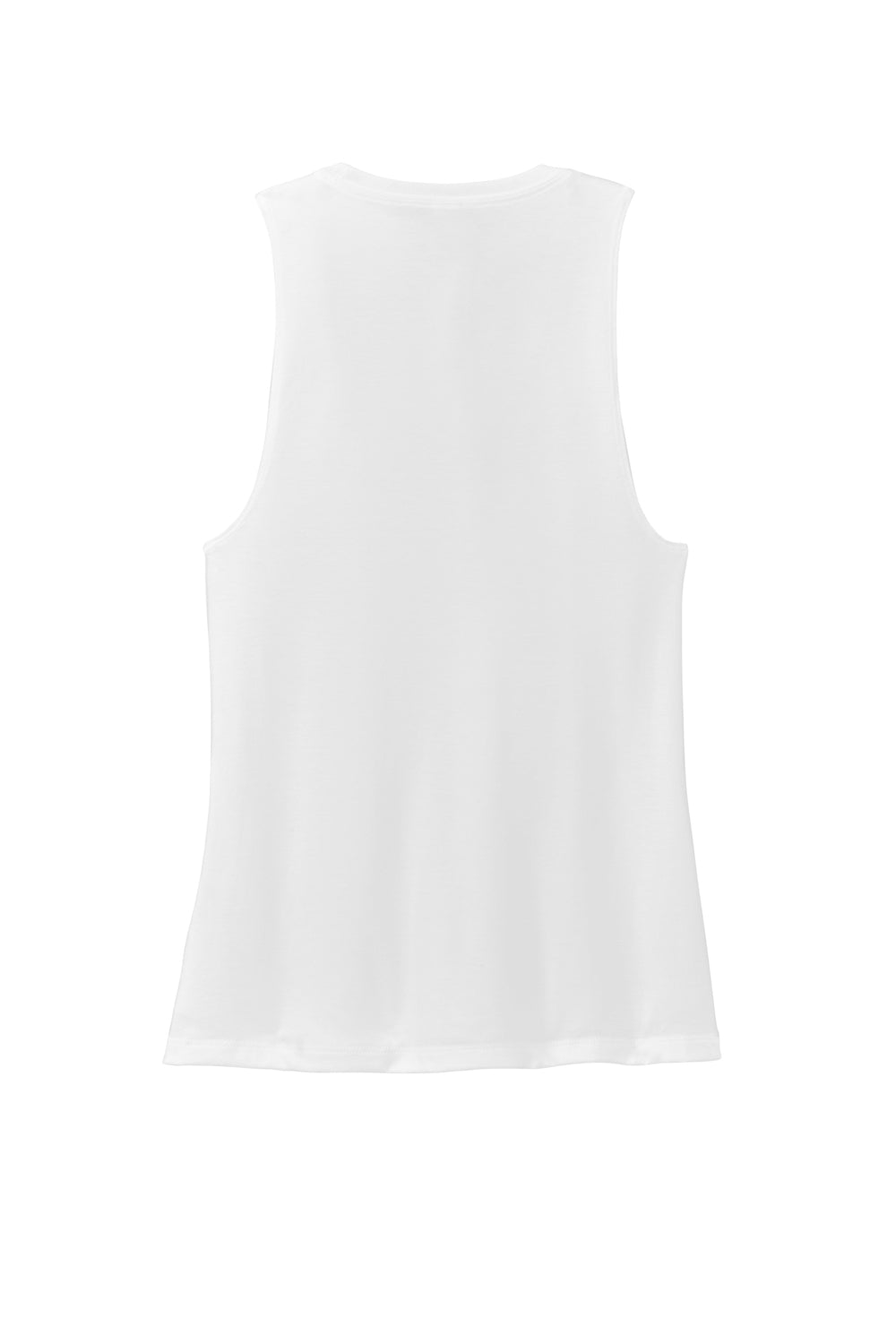 District DT153 Womens Perfect Tri Muscle Tank Top White Flat Back