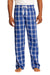 District DT1800 Mens Flannel Plaid Lounge Pants Royal Blue Front