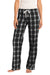District DT2800 Womens Flannel Plaid Lounge Pants Black Front