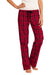 District DT2800 Womens Flannel Plaid Lounge Pants Red Front