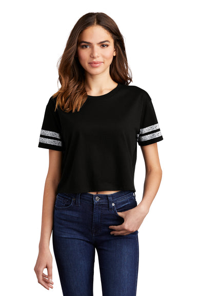District Womens Scorecard Crop Short Sleeve Crewneck T-Shirt Black/White Front