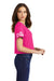 District Womens Scorecard Crop Short Sleeve Crewneck T-Shirt Heather Dark Fuchsia Pink/White Side