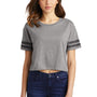 District Womens Scorecard Crop Short Sleeve Crewneck T-Shirt - Heather Nickel Grey/Black - Closeout
