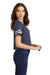 District Womens Scorecard Crop Short Sleeve Crewneck T-Shirt Heather True Navy Blue/White Side