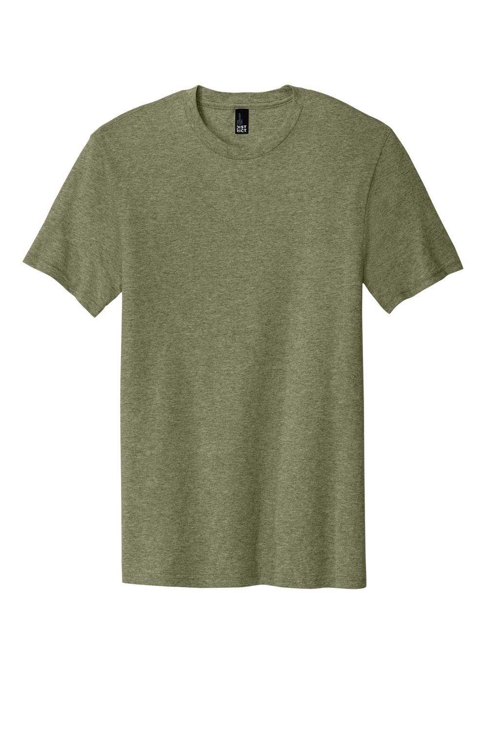 District DT5000 Mens The Concert Short Sleeve Crewneck T-Shirt Military Green Frost Flat Front