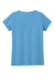 District DT5002 The Concert Short Sleeve V-Neck T-Shirt Aquatic Blue Flat Back