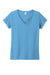 District DT5002 The Concert Short Sleeve V-Neck T-Shirt Aquatic Blue Flat Front