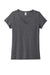District DT5002 The Concert Short Sleeve V-Neck T-Shirt Heathered Charcoal Grey Flat Front