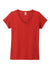 District DT5002 The Concert Short Sleeve V-Neck T-Shirt New Red Flat Front