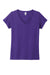 District DT5002 The Concert Short Sleeve V-Neck T-Shirt Purple Flat Front
