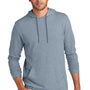 District Mens French Terry Hooded T-Shirt Hoodie - Heather Flint Blue